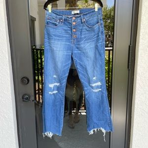 Madewell Cali Demi Boot Jeans Bronson Wash: Button Front Edition